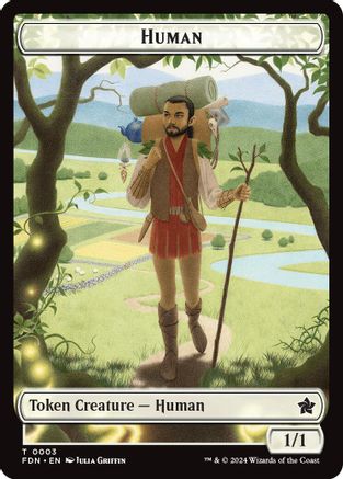 Human // Knight Double-Sided Token (FDN-3 // 4) - Foundations Foil | Grognard Games