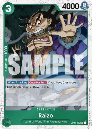 Raizo (Jolly Roger Foil) (OP01-052) - Premium Booster -The Best- Foil | Grognard Games