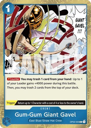 Gum-Gum Giant Gavel (Jolly Roger Foil) (OP03-055) - Premium Booster -The Best- Foil | Grognard Games