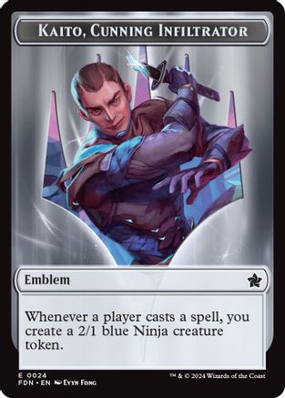 Emblem - Kaito, Cunning Infiltrator // Ninja Doubled-Sided Token (FDN-24 // 12) - Foundations | Grognard Games