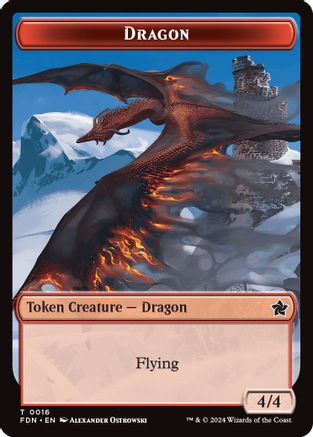 Dragon (0016) // Dragon (0017) Doubled-Sided Token (FDN-16 // 17) - Foundations Foil | Grognard Games
