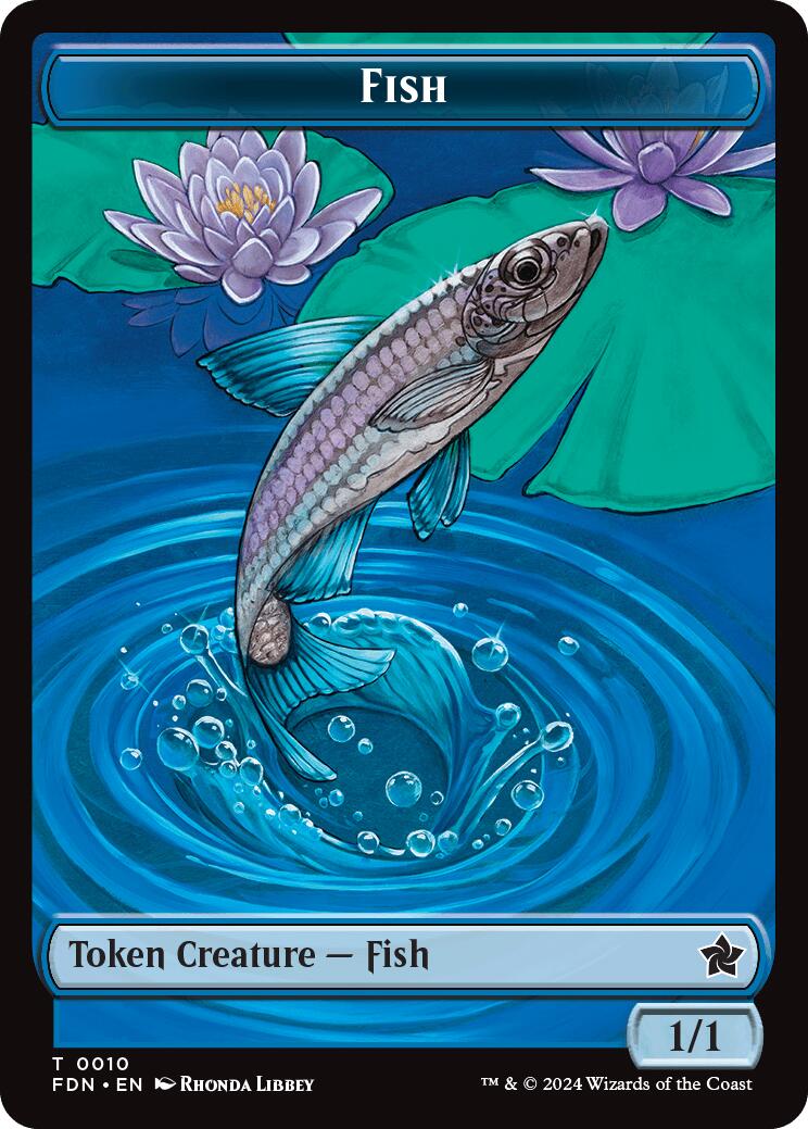 Faerie // Fish Doubled-Sided Token [Foundations Tokens] | Grognard Games