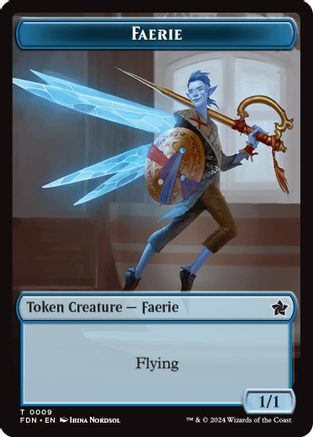 Faerie // Fish Doubled-Sided Token (FDN-9 // 10) - Foundations Foil | Grognard Games
