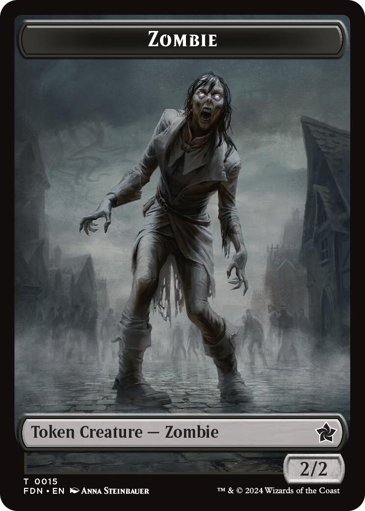 Zombie // Insect Doubled-Sided Token [Foundations Tokens] | Grognard Games