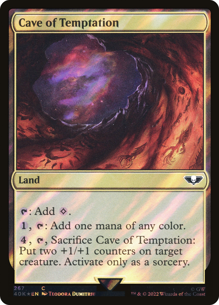 Cave of Temptation (Surge Foil) [Universes Beyond: Warhammer 40,000] | Grognard Games