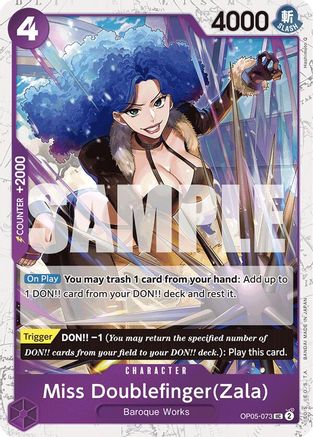 Miss Doublefinger(Zala) (Jolly Roger Foil) (OP05-073) - Premium Booster -The Best- Foil | Grognard Games