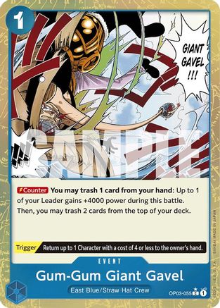Gum-Gum Giant Gavel (Textured Foil) (OP03-055) - Premium Booster -The Best- Foil | Grognard Games