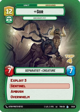 Gor - Grievous's Pet (17/20) (Top 4) (17/20) [Store Showdown Promos] | Grognard Games