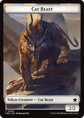 Cat Beast // Dragon (0017) Double-Sided Token [Foundations Tokens] | Grognard Games