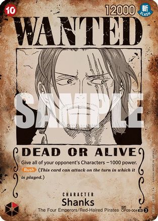Shanks (004) (Wanted Poster) (OP09-004) - Emperors in the New World Foil | Grognard Games