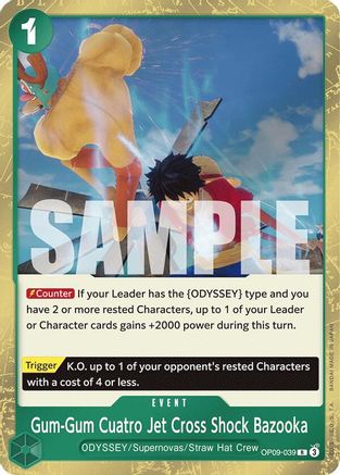 Gum-Gum Cuatro Jet Cross Shock Bazooka (OP09-039) - Emperors in the New World Foil | Grognard Games