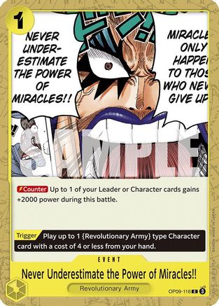 Never Underestimate the Power of Miracles!! (OP09-116) - Emperors in the New World | Grognard Games