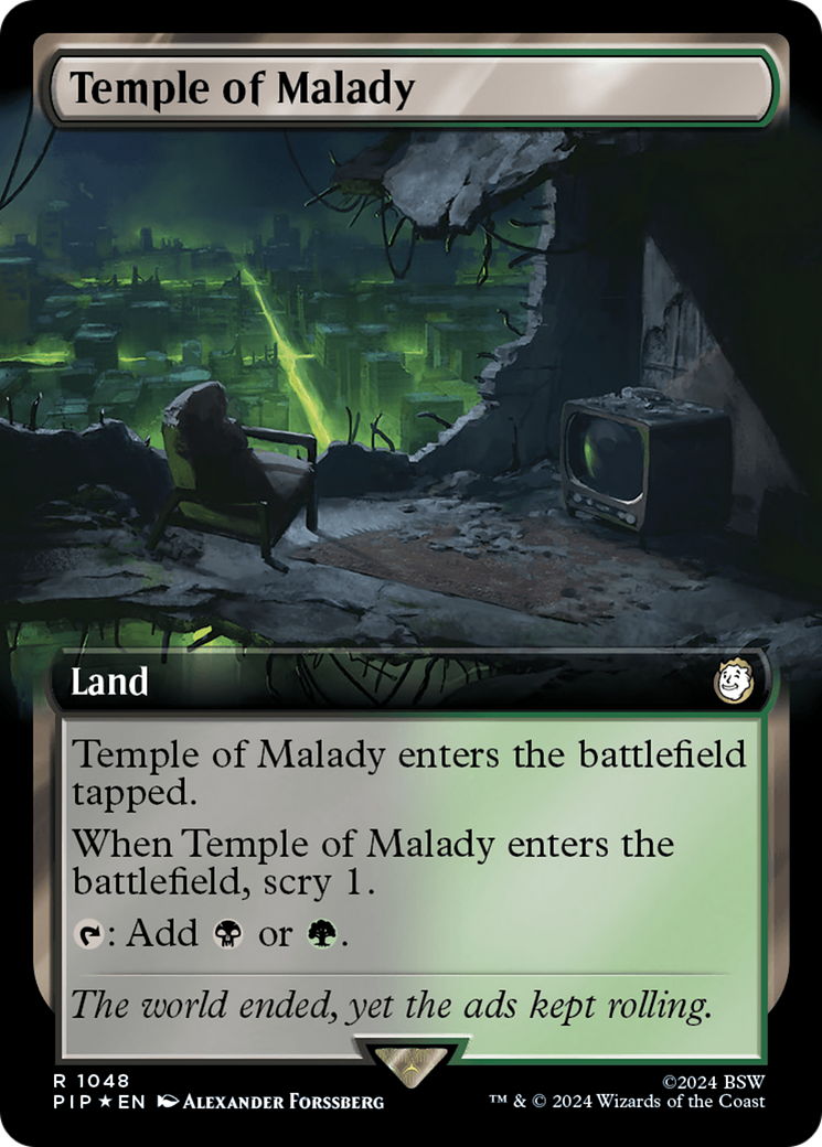 Temple of Malady (Extended Art) (Surge Foil) [Fallout] | Grognard Games