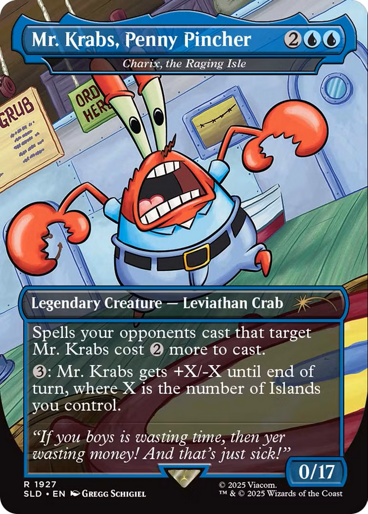 Charix, the Raging Isle (SLD-1927) - Secret Lair Drop / Mr. Krabs, Penny Pincher (Borderless) | Grognard Games