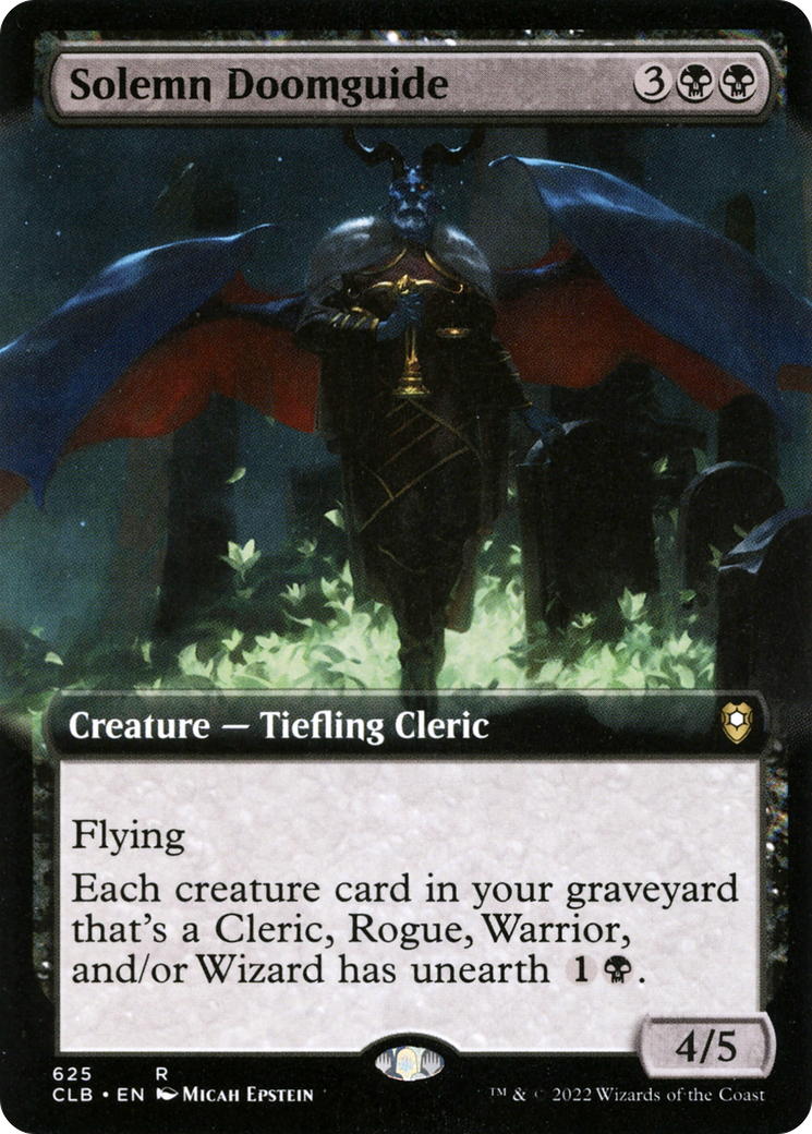 Solemn Doomguide (Extended Art) [Commander Legends: Battle for Baldur's Gate] | Grognard Games