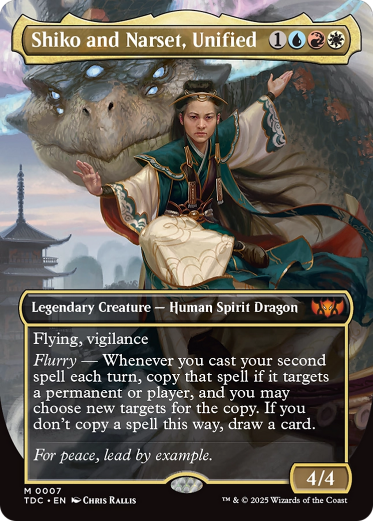 Shiko and Narset, Unified (Borderless) [Tarkir: Dragonstorm Commander] | Grognard Games