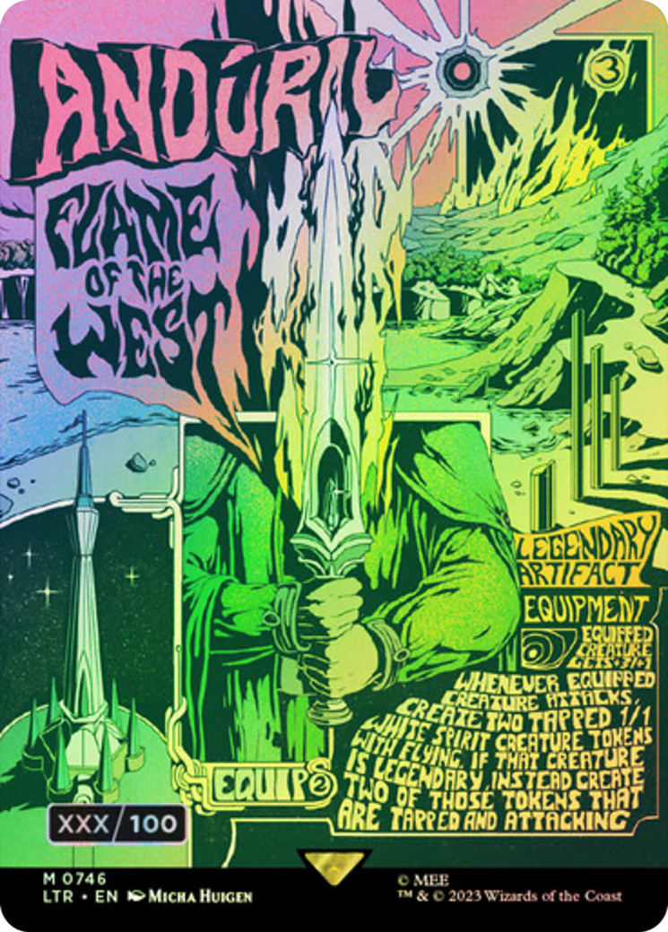 Anduril, Flame of the West (Borderless Poster) (Serialized) [The Lord of the Rings: Tales of Middle-Earth] | Grognard Games