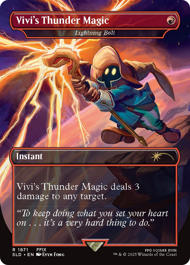 Lightning Bolt (SLD-1871) - Secret Lair Drop / Vivi's Thunder Magic (Borderless) | Grognard Games