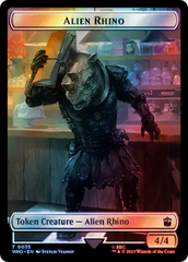 Alien Rhino // Mutant Double-Sided Token (Surge Foil) [Doctor Who Tokens] | Grognard Games