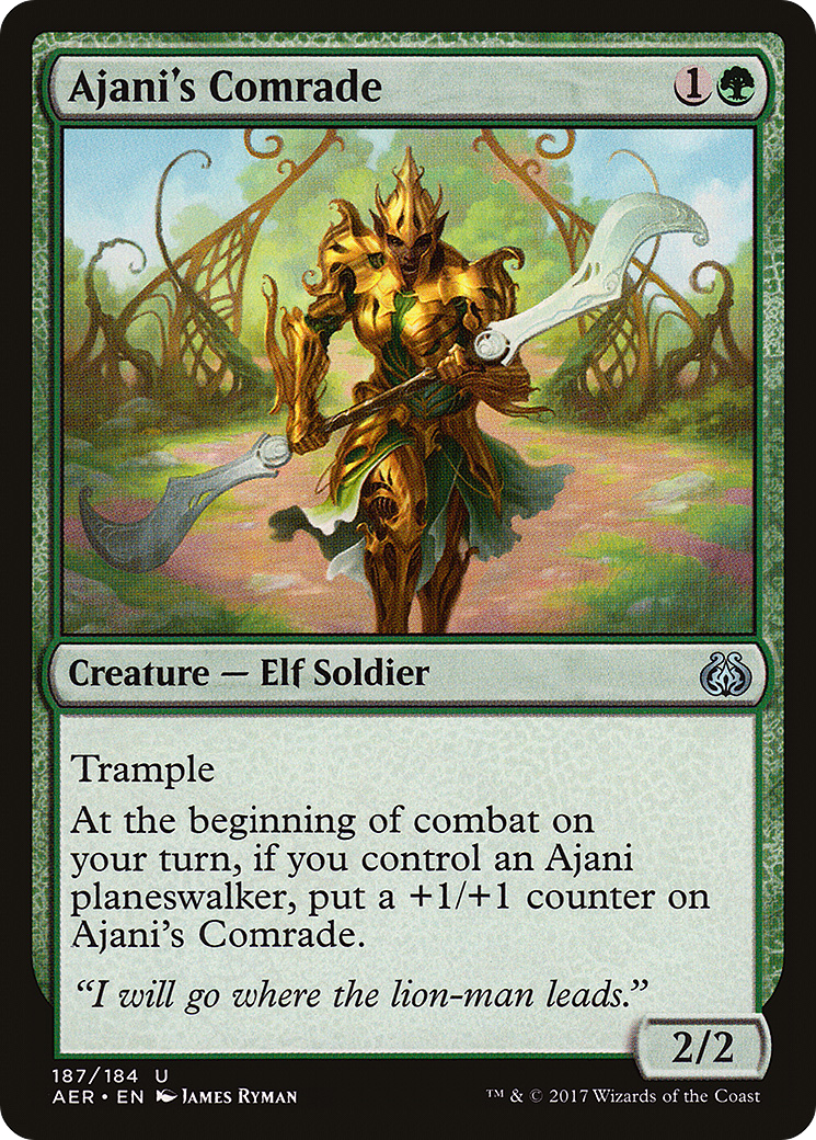 Ajani's Comrade (AER-187) - Aether Revolt Foil | Grognard Games