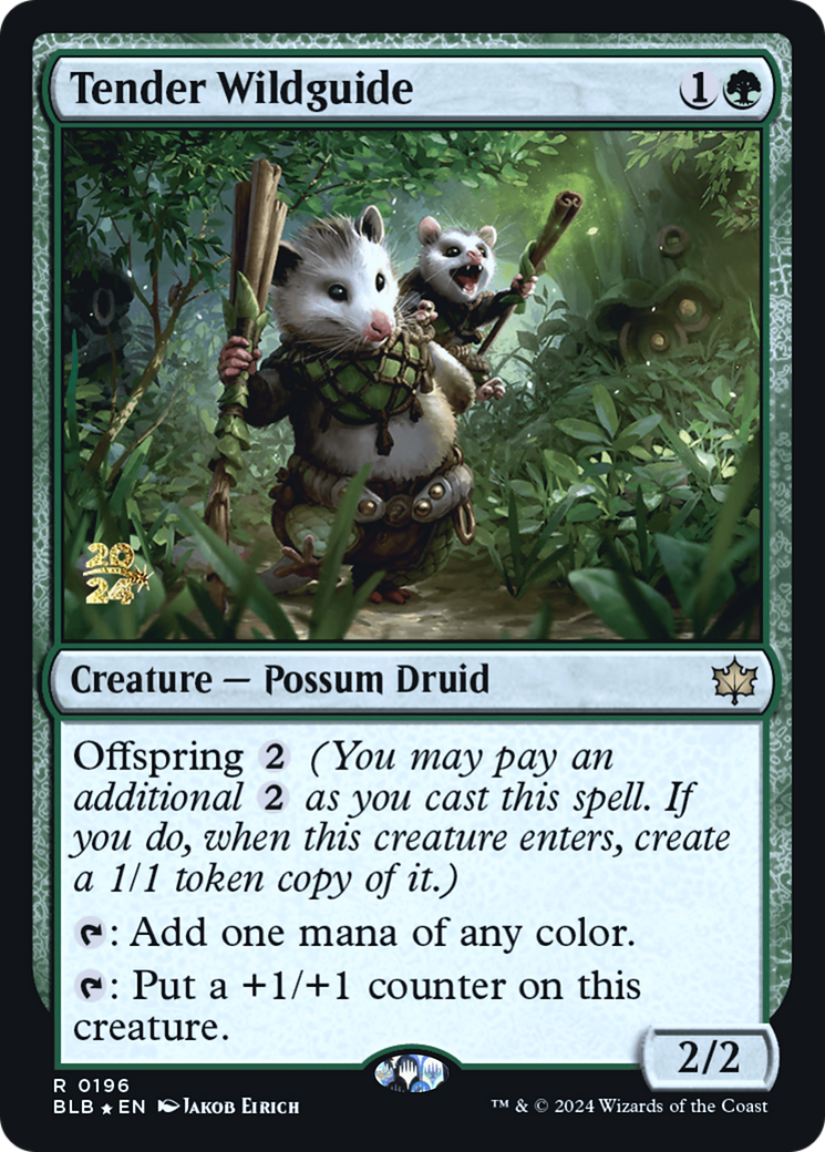 Tender Wildguide [Bloomburrow Prerelease Promos] | Grognard Games