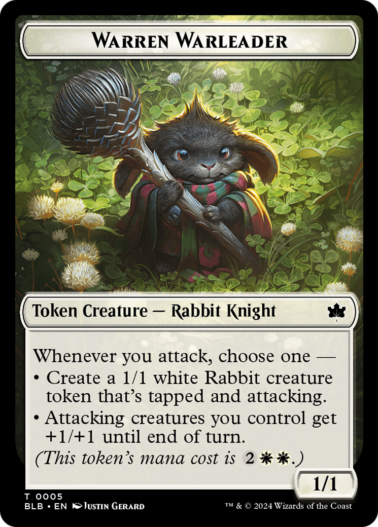 Warren Warleader (BLB-005) - Bloomburrow Tokens | Grognard Games