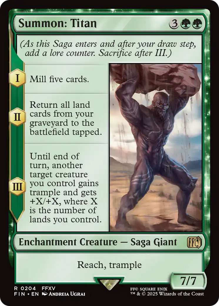 Summon: Titan (FIN-204) - FINAL FANTASY: (enchantment) Foil | Grognard Games
