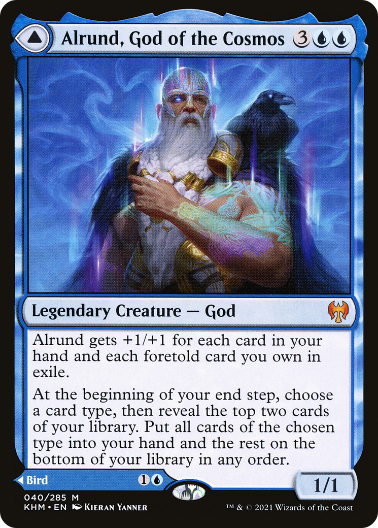 Alrund, God of the Cosmos // Hakka, Whispering Raven [Kaldheim] | Grognard Games