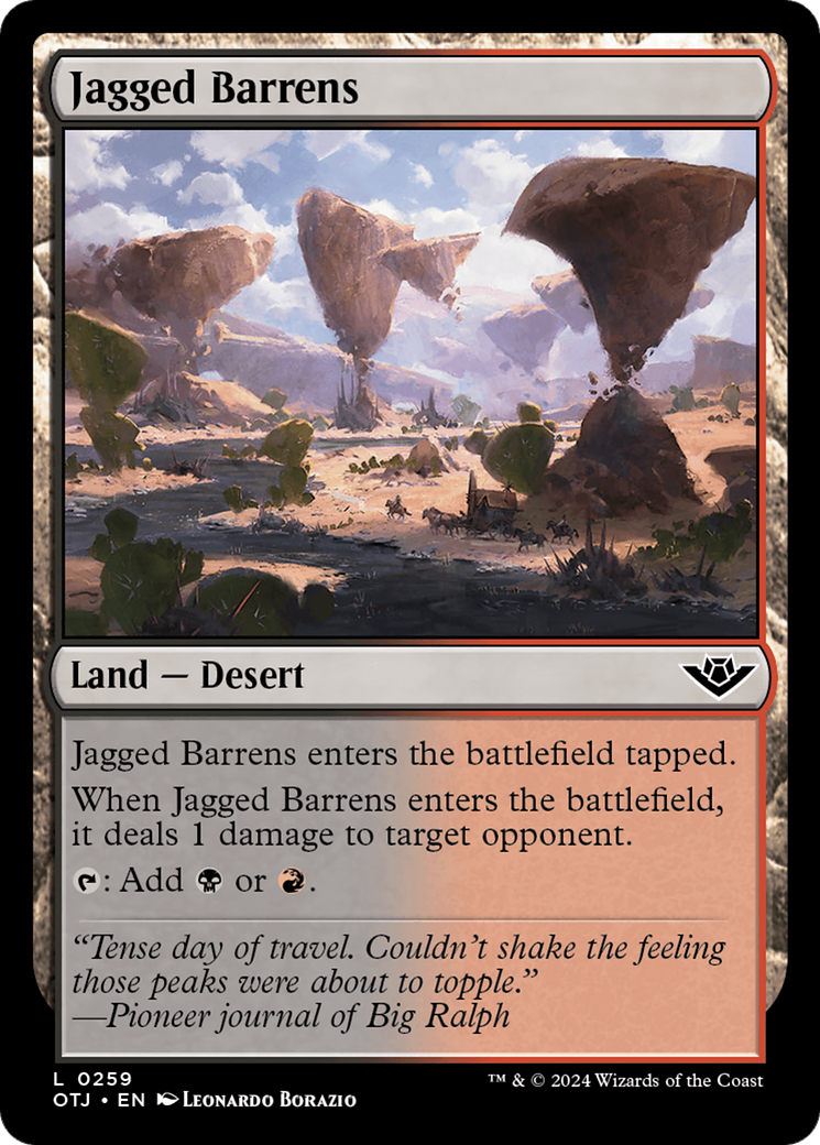 Jagged Barrens (OTJ-259) - Outlaws of Thunder Junction Foil | Grognard Games