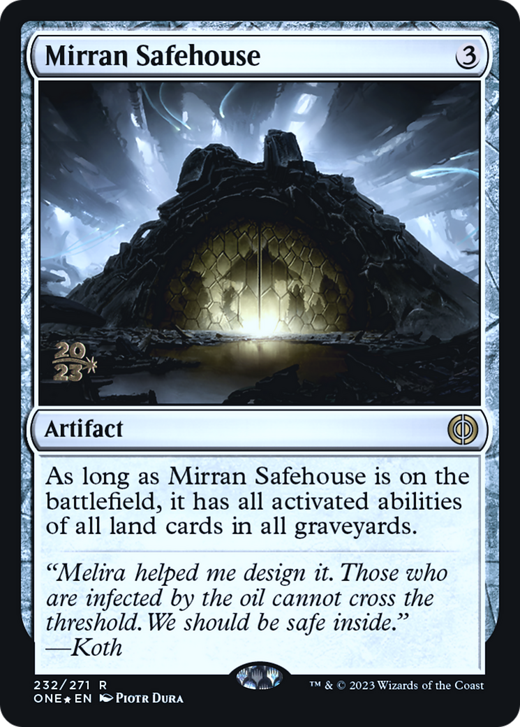 Mirran Safehouse [Phyrexia: All Will Be One Prerelease Promos] | Grognard Games
