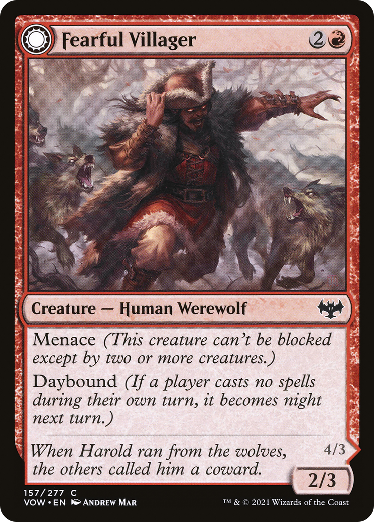 Fearful Villager // Fearsome Werewolf [Innistrad: Crimson Vow] | Grognard Games