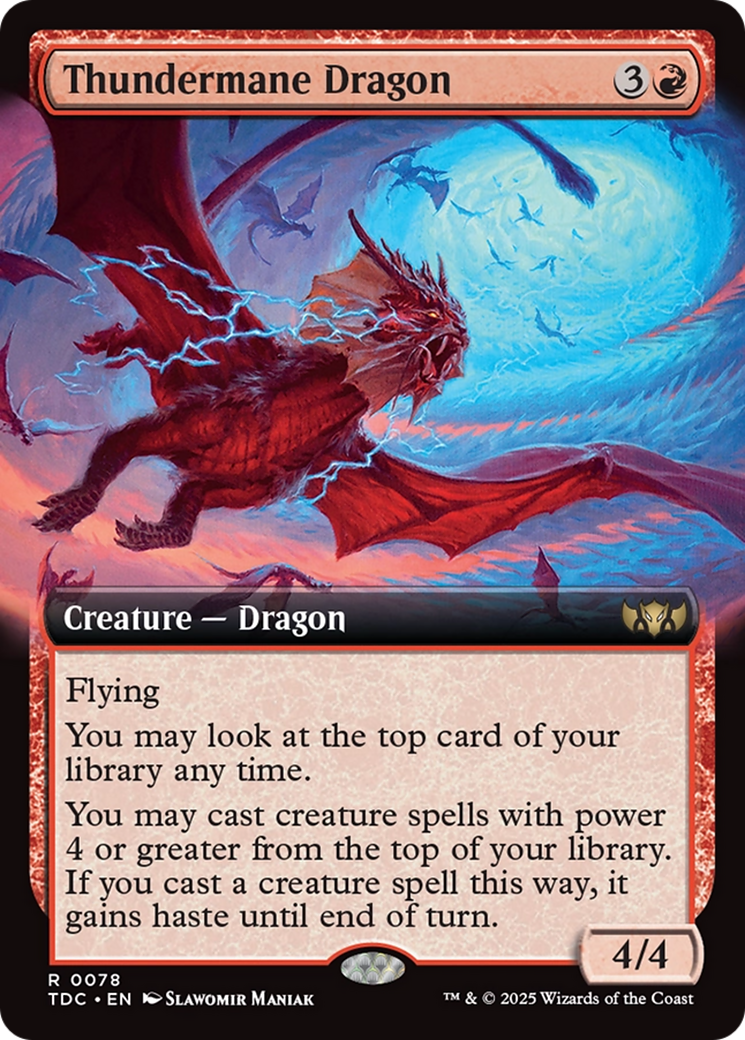 Thundermane Dragon (Extended Art) [Tarkir: Dragonstorm Commander] | Grognard Games
