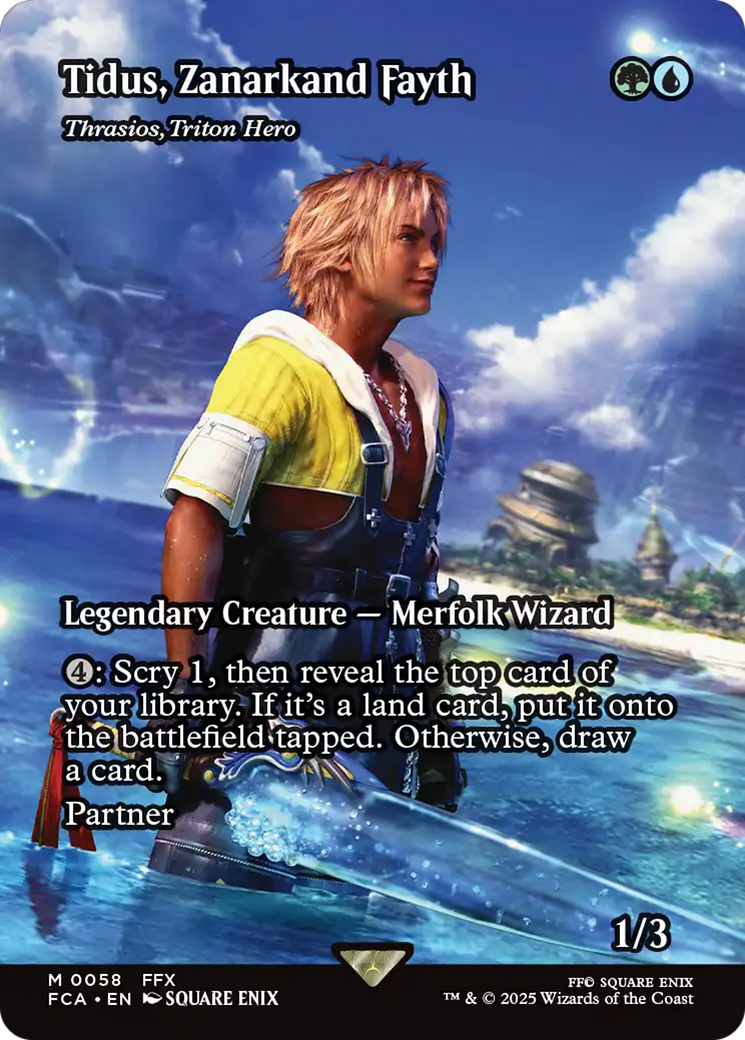 Tidus, Zanarkand Fayth - Thrasios, Triton Hero (Showcase) (FCA-058) - FINAL FANTASY: Through the Ages Foil | Grognard Games