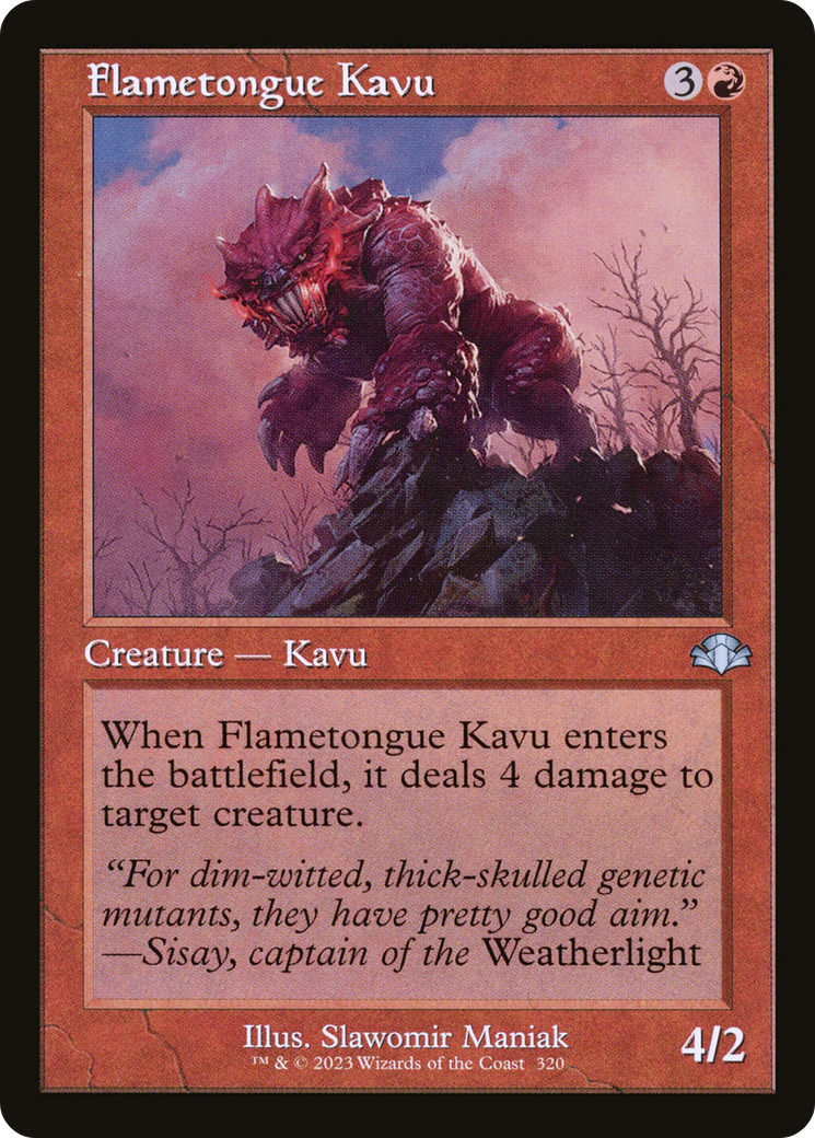 Flametongue Kavu (Retro) [Dominaria Remastered] | Grognard Games