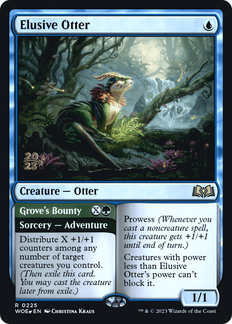 Elusive Otter // Grove's Bounty [Wilds of Eldraine Prerelease Promos] | Grognard Games