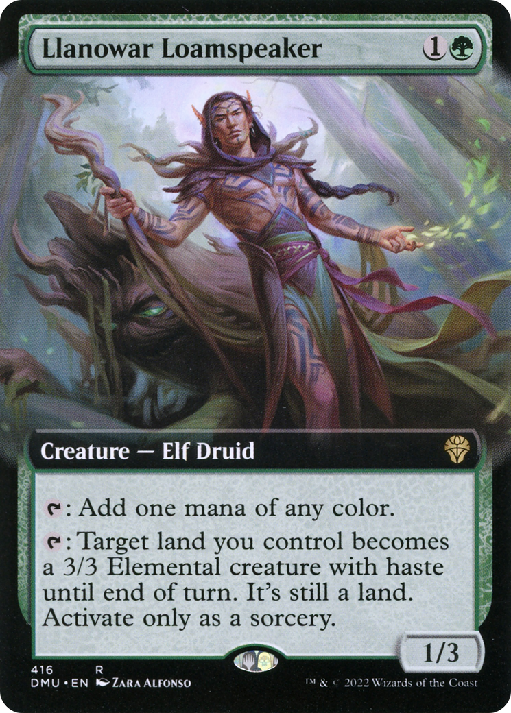 Llanowar Loamspeaker (Extended Art) [Dominaria United] | Grognard Games