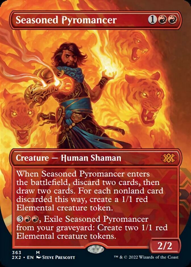 Seasoned Pyromancer (Borderless Alternate Art) [Double Masters 2022] | Grognard Games