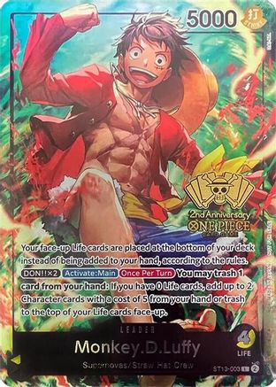 Monkey.D.Luffy (2nd Anniversary Tournament) (ST13-003) - One Piece Promotion Cards Foil | Grognard Games