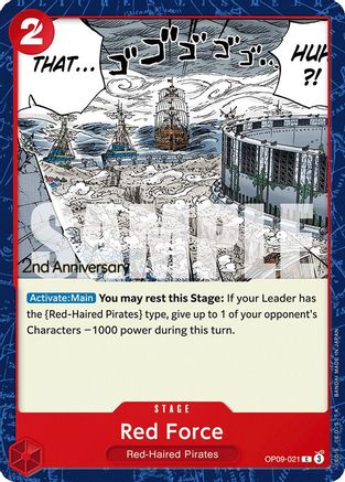 Red Force (OP09-021) - Emperors in the New World: 2nd Anniversary Tournament Cards | Grognard Games