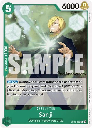 Sanji (028) (OP09-028) - Emperors in the New World: 2nd Anniversary Tournament Cards | Grognard Games