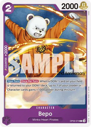 Bepo (OP09-074) - Emperors in the New World: 2nd Anniversary Tournament Cards | Grognard Games