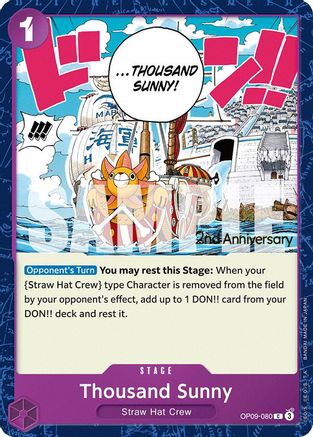 Thousand Sunny (OP09-080) - Emperors in the New World: 2nd Anniversary Tournament Cards | Grognard Games