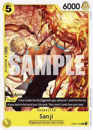Sanji (105) (OP09-105) - Emperors in the New World: 2nd Anniversary Tournament Cards | Grognard Games