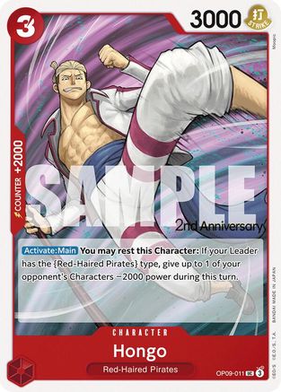 Hongo (OP09-011) - Emperors in the New World: 2nd Anniversary Tournament Cards | Grognard Games