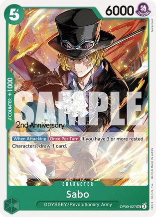 Sabo (027) (OP09-027) - Emperors in the New World: 2nd Anniversary Tournament Cards | Grognard Games