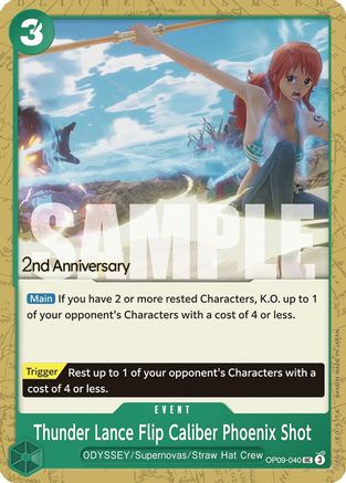 Thunder Lance Flip Caliber Phoenix Shot (OP09-040) - Emperors in the New World: 2nd Anniversary Tournament Cards | Grognard Games