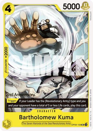 Bartholomew Kuma (OP09-108) - Emperors in the New World: 2nd Anniversary Tournament Cards | Grognard Games