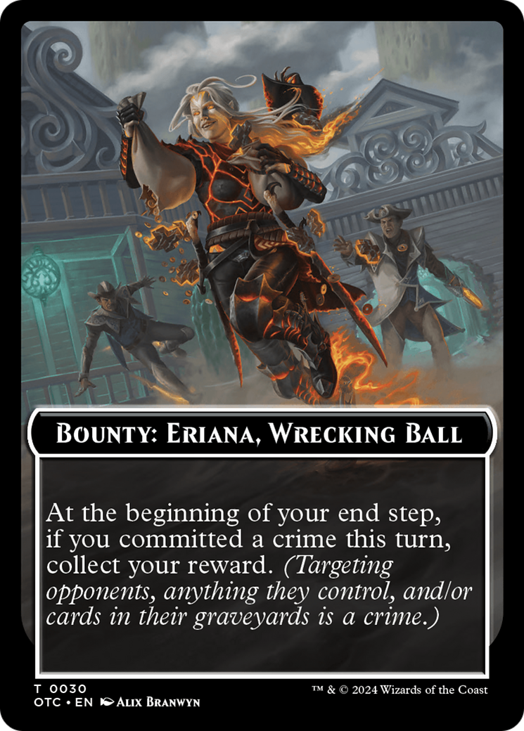 Bounty: Eriana, Wrecking Ball // Bounty Rules Double-Sided Token [Outlaws of Thunder Junction Commander Tokens] | Grognard Games
