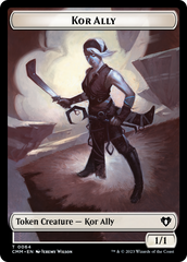 Wall // Kor Ally Double-Sided Token [Commander Masters Tokens] | Grognard Games