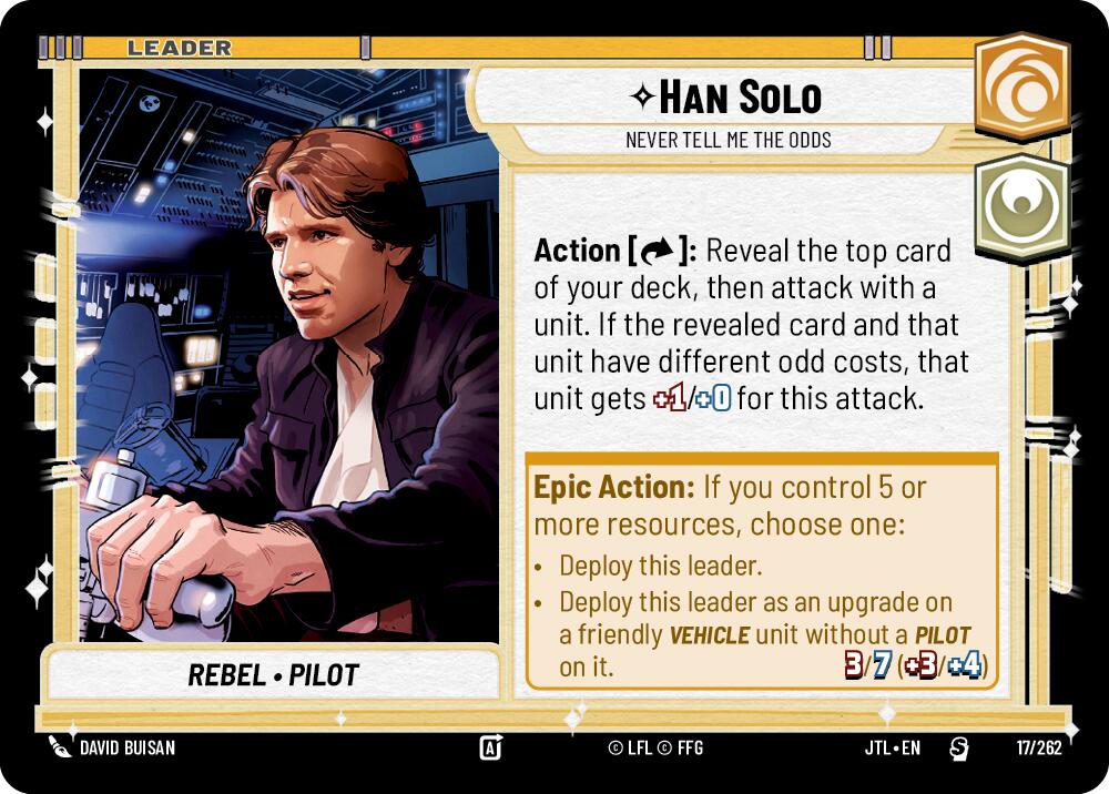Han Solo - Never Tell Me the Odds (017/262) (017/257) [Jump to Lightspeed] | Grognard Games